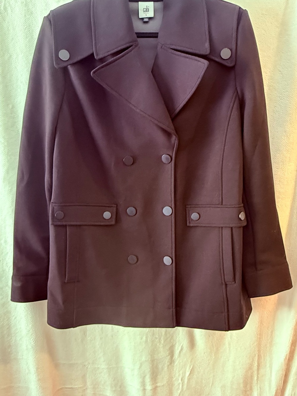 CAbi Double-Breasted Peacoat in Black